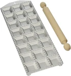 24 Hole Aluminum Square Ravioli Maker Rolling Pin Pasta Dough Press Mold. Fixed Price $40.82.