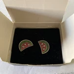 Vintage Avon Springtime Delight Watermelon Earrings Original Box. Fixed Price $10.00.