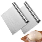 2PACK Stainless Steel Dough Bench Scraper Cutter For Pizza Bread Kitchen Utensil. Fixed Price $14.25.