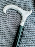 Curved Derby Silver Handle Black Foldable Wooden Walking Stick Cane Mens Ladies. Fixed Price $40.35.