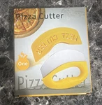 Yellow & White Plastic Pizza Cutter Handheld Kitchen Tool, Less Than 10 In. Fixed Price $5.99.
