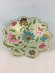 Handcrafted Metal Fruit Bowl Colorful Floral Painting Brass Dia 24CM ANH-9140. Fixed Price $10.75.