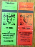 Mexican Food Matchbook Covers: La Galvestonia Galveston, Texas Matchcovers -C8. Fixed Price $7.48.