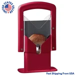 Bagel Guillotine Universal Slicer With Built-in Finger Safety Shield, 9.25", Red. Fixed Price $17.99.