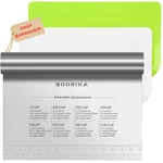 Boorika Bench Scraper Kitchen Tool, Dough Cutter And Silver, White Green. Fixed Price $13.98.