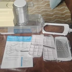 Cook's Essentials Electric Mandoline Slicer IZVS001 White With Blades Manual Set. Fixed Price $12.00.