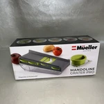 Nib Mueller Mandoline Grater Pro MU-77 Five Blades Food Pusher Holder. Fixed Price $34.99.