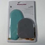 Kitchenaid Gourmet Bowl Scraper Set Of 2 Aqua Sky/grey New Unopened. Fixed Price $14.99.