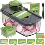 Ourokhome Mandoline Slicer 6-IN-1 Vegetable Shredder Waffle Cutter Dicer Gray. Fixed Price $32.80.