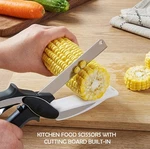 2-IN-1 Kitchen Food Scissors Knife & Cutting Board Stainless Steel Clever Choppe. Fixed Price $37.99.