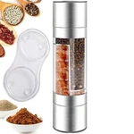 2 1 Stainless Steel Manual Pepper Salt Spice Mill Grinder Kitchen Gadget Ho. Fixed Price $9.75.