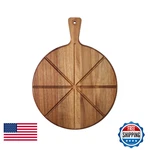 Dexas Acacia Wood Pizza Cutting Board 14-INCH Round Paddle Built-in. Fixed Price $42.33.