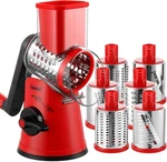 Geedel Rotary Cheese Grater, Kitchen Mandoline Vegetable Slicer With 3 Interchan. Fixed Price $55.99.