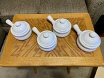 Cooks Club Covered Soup Bowls Set Of 4 French Onion Crocks Handles & Lids. Fixed Price $19.99.