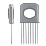 Stainless Steel Onion Holder Slicer Vegetable Tools Tomato Cutter Kitchen Gadget. Fixed Price $8.99.