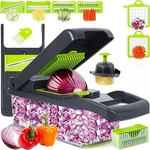 12-IN-1 Veg Chopper Mandoline Slicer Dicer Cutter W/container Kitchen Tool. Fixed Price $16.99.