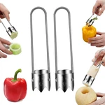 2 Pcs Red Bell Pepper Seed Corer-multifunctional Fruit And Vegetable Silver. Fixed Price $8.62.