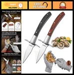 Sturdy Oyster Shucking Knife Set 2 Sharp Knives & Cut-resistant Gloves Comfo. Fixed Price $35.99.