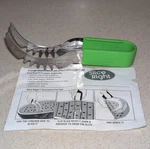 Right Melon Slicer, Green Handle, Stainless Steel, Manual Included. Fixed Price $9.99.
