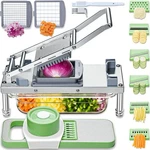 Vegetable Chopper 8 Blades Onion Cutter Food Dicer Mandoline Slicer Veggie Steel. Fixed Price $114.99.