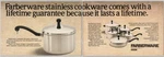Farberware Cookware Stainless Steel Kitchen Kidde Lifetime 1987 Print Ad. Fixed Price $12.85.