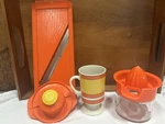 Vintage Borner West Germany Slicer, Footed Mug, Juicer Retro 1970 Kitchen Set. Fixed Price $19.99.