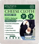 Cheese Cloths Grade, 12 Sq Feet - 1.4 Yards Unbleached 100% Organic Cotto. Fixed Price $7.25.