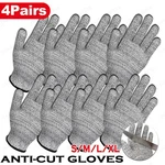 4 Pairs Level 5 Anti-cut Gloves Safety Proof Stab Resistant Kitchen Butcher. Fixed Price $13.81.
