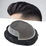 Lyrical Toupee For Men French Lace Front Human Hairpiece 7 * 10", 1B#. Fixed Price $119.95.