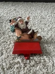 Midwest Of Cannon Falls Cast Iron Santa Sleigh Stocking Holder Xmas Box. Fixed Price $15.00.