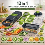 12-IN-1 Vegetable Chopper Mandoline Slicer Onion Cutter Dicer Kitchen Tool. Fixed Price $17.78.