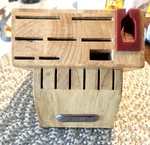 Farberware Knife Block 14 Slot Natural Wood Holder Knives Scissors/sharpener. Fixed Price $17.99.