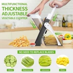 Qiecai Safe Mandoline Vegetable Chopper With Container For Kitchen, Gray. Fixed Price $29.99.