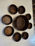 Vtg Diversified Industries Division Solid American Walnut Salad Set 9. Fixed Price $34.99.
