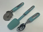 Kitchenaid Utensils Ice Cream Scoop Mixer & Pizza Cutter Turquoise Set Of 3. Fixed Price $29.99.