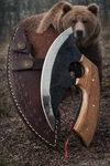 Carbon Steel Handmade Ulu Alaskan Fixed Blade Kitchen Outdoor Knife Pizza Cutter. Fixed Price $29.99.