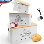 Kitchen Vegetable Storage Set Potato Onion Garlic Organizer Stackable Containers. Fixed Price $70.38.