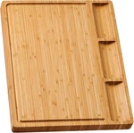 Large Bamboo Wood Cutting Board For Kitchen, Cheese Charcuterie With 3 Bui. Fixed Price $21.92.