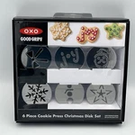 Oxo Good Grips 6 Piece Cookie Press Christmas Disk Disc Set Santa Joy Bow Star. Fixed Price $9.99.