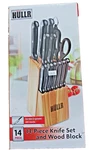 Hullr 14 Piece Kitchen Knife Set With Wooden Block, Stainless Steel Chef. Fixed Price $29.99.