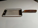 Rare Italy Progressus "miracle" Metal Tomato Slicer Bakelite ? Brown Handle. Fixed Price $9.50.