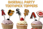 12 Pcs Baseball Cupcake Toothpick Topper Birthday Party Appetizer Mlb Teams. Fixed Price $7.99.