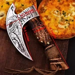 Viking Pizza Cutter Axe Carbon Steel Kitchen Tool With Ash Wood Handle Gift Au. Fixed Price $50.46.