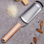 Stainless Steel Cheese Grater With Natural Wood Handle For Parmesan Silver. Fixed Price $12.84.