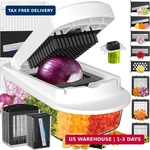 8 Blade ALL-IN-1 Vegetable Chopper Mandoline Slicer With Container, Food. Fixed Price $34.98.