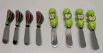 Cheese Butter Spreaders Stainless Steel Knives Green Apples And Watermelon. Fixed Price $18.99.