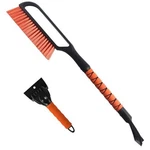 Yeecopon 27" Snow Brush & Ice Scraper For Car Windshield, Orange. Fixed Price $26.54.