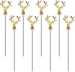 Cocktail PICKS,8 Piece Stainless Steel Deer Head Shape Martini Gold. Fixed Price $17.41.