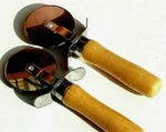 Set Of 2 Good Cook Pizza Cutter Stainless Steel Blade Large Wood Handle. Fixed Price $11.49.