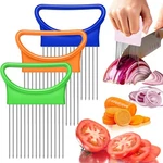 2PCS Stainless Steel Onion Slicer Holder & Vegetable Chopper Cutter Kitchen Tool. Fixed Price $5.99.